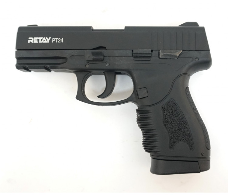 Оружие списанное, охолощенный пистолет PT24, (Taurus), full-auto, черный, кал. 9mm. P.A.K