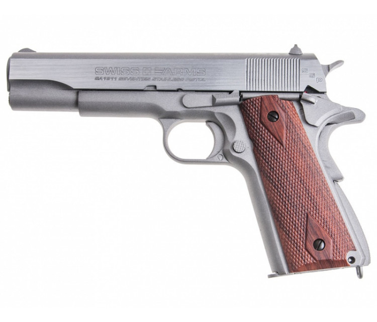 пистолет пневматический Swiss Arms SA1911 Seventies Stainless, к.4,5мм