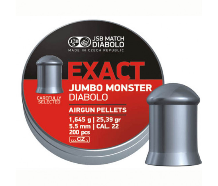 Пуля пневматическая JSB Diabolo Exact Jumbo Monster,  5,52мм, 1,645гр., 25,39gr (200 шт)